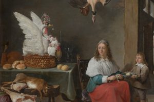 Kitchen with swan pie, David Teniers, Mauritshuis